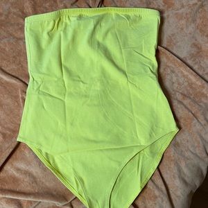 Yellow Forever 21 Tube Top Bodysuit. Size Small. More of a sunflower yellow!!